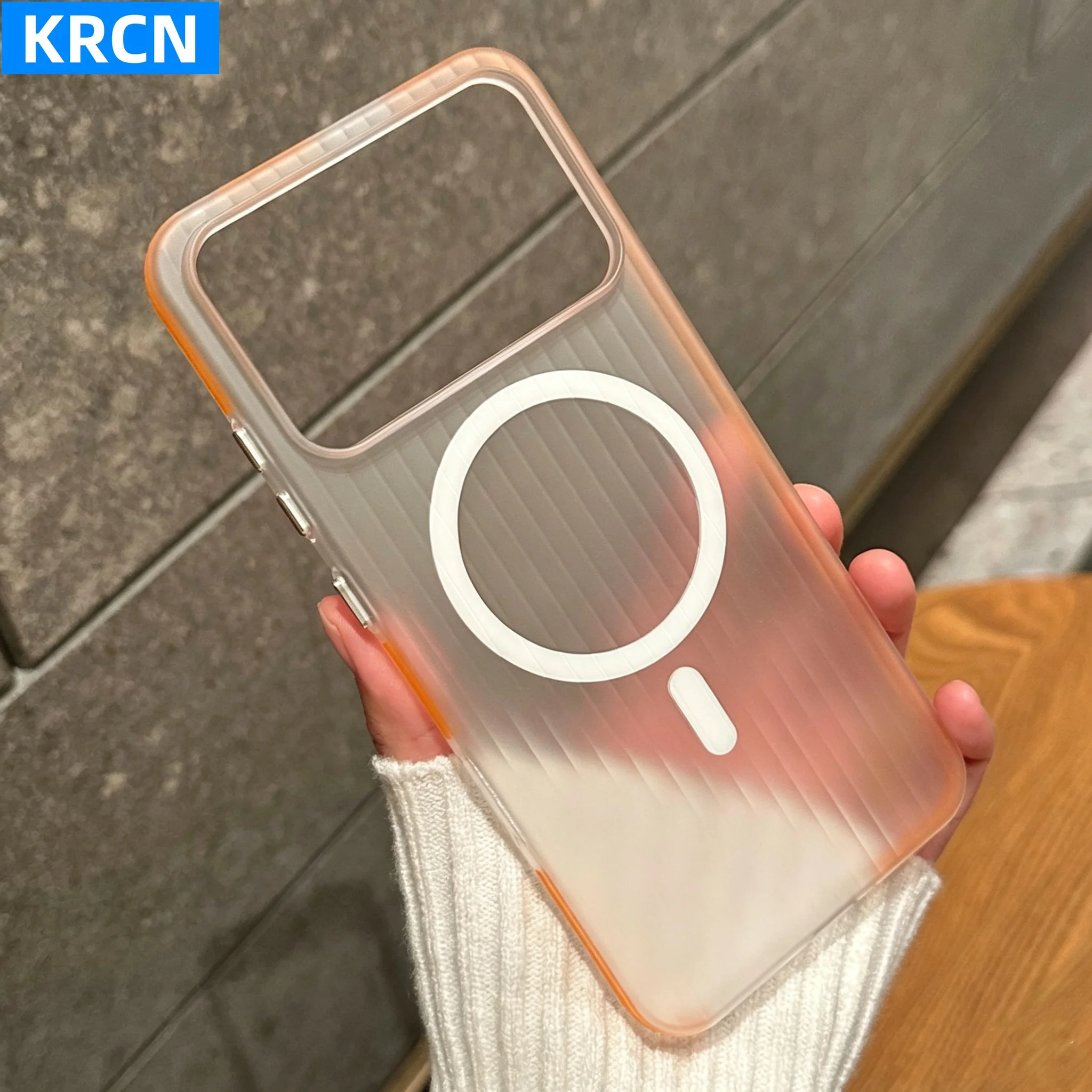 Corrugated Pattern Non-Slip Magnetic Case with Matte Finish