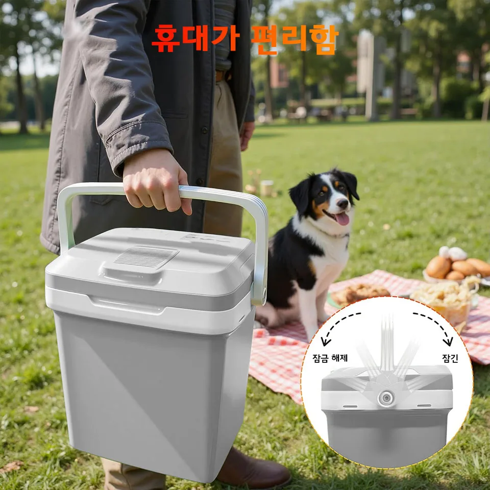 24L 미니 자동차 냉장고 12V/220V 난방 및 냉각 전기 휴대용 냉장고 쿨러 박스 캠핑 여행용 가정용 자동차 음료 냉동고