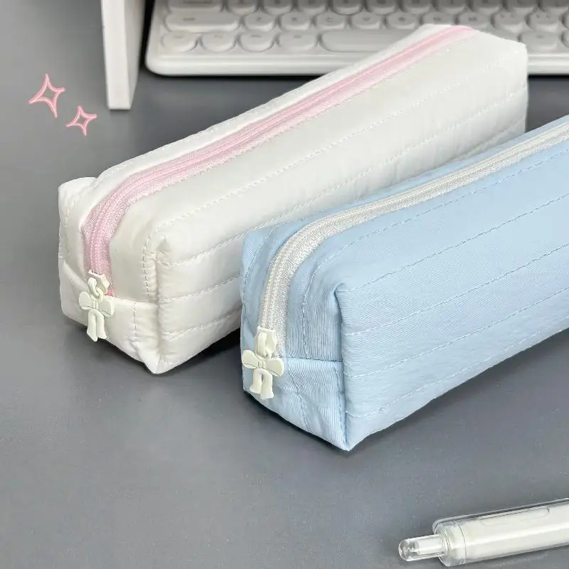 Elegant Cream Multi-functional Pencil Case - Large Capacity Stationery Organizer