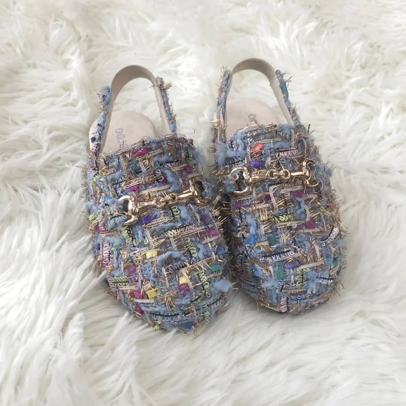 Summer Kids Shoes Children Outdoor Slides Baby Girls Blue Slippers Toddler Bling Brand Flats Princess Slides Slip On Shoes New 4