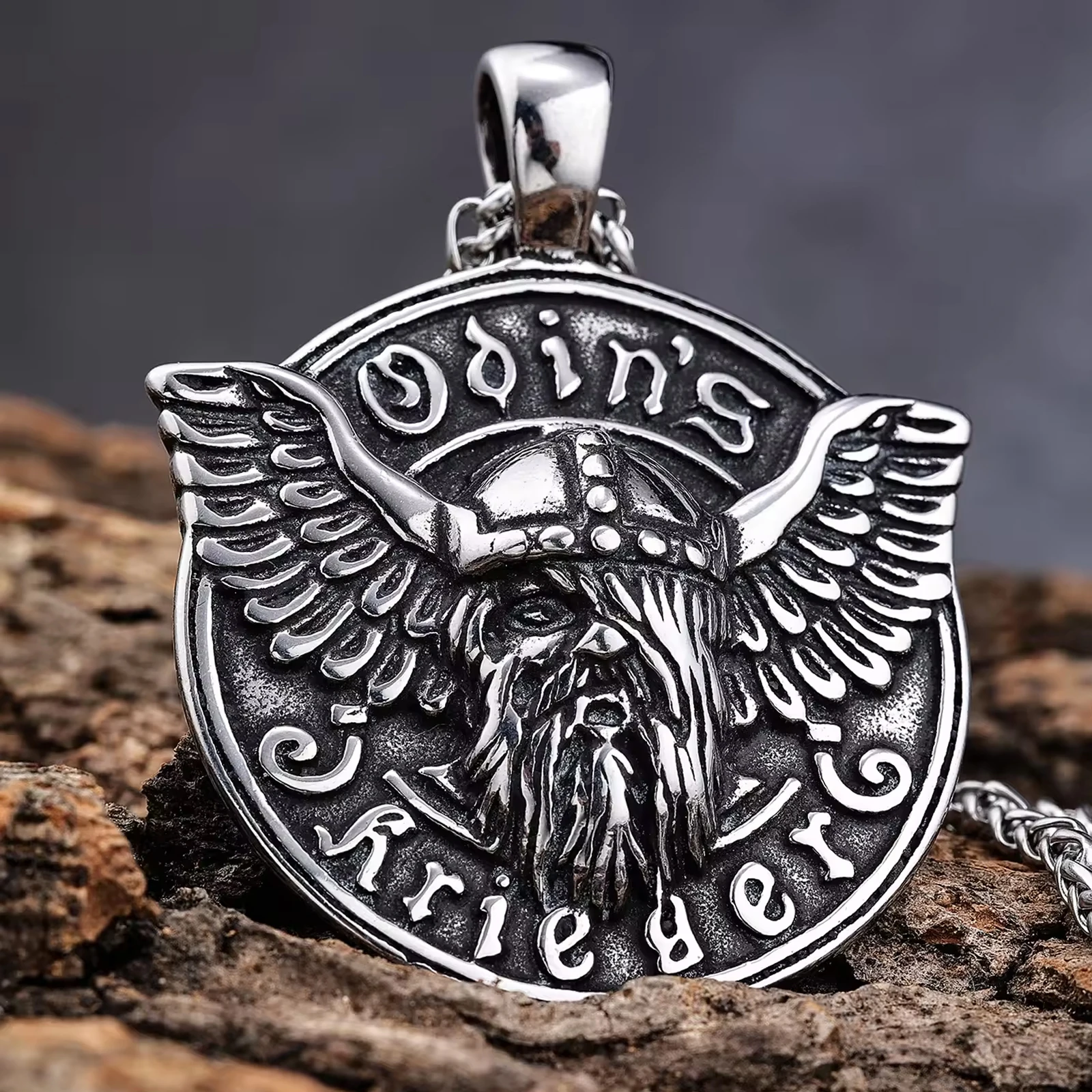 FANDAO-Norse Viking Amulet Stainless Steel Jewelry Vintage Scandinavian Warrior Pendants Necklace