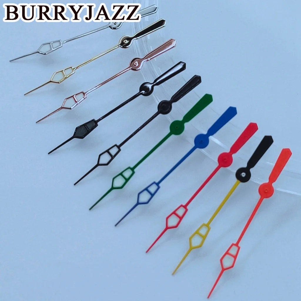 Фото Часы BURRYJAZZ, серебристые, золотистые, черные, красные, синие, зеленые часы с люминесцентными стрелками, подходит для NH35, NH36, 7S26, 7S36, 4R35, 4R36 №2