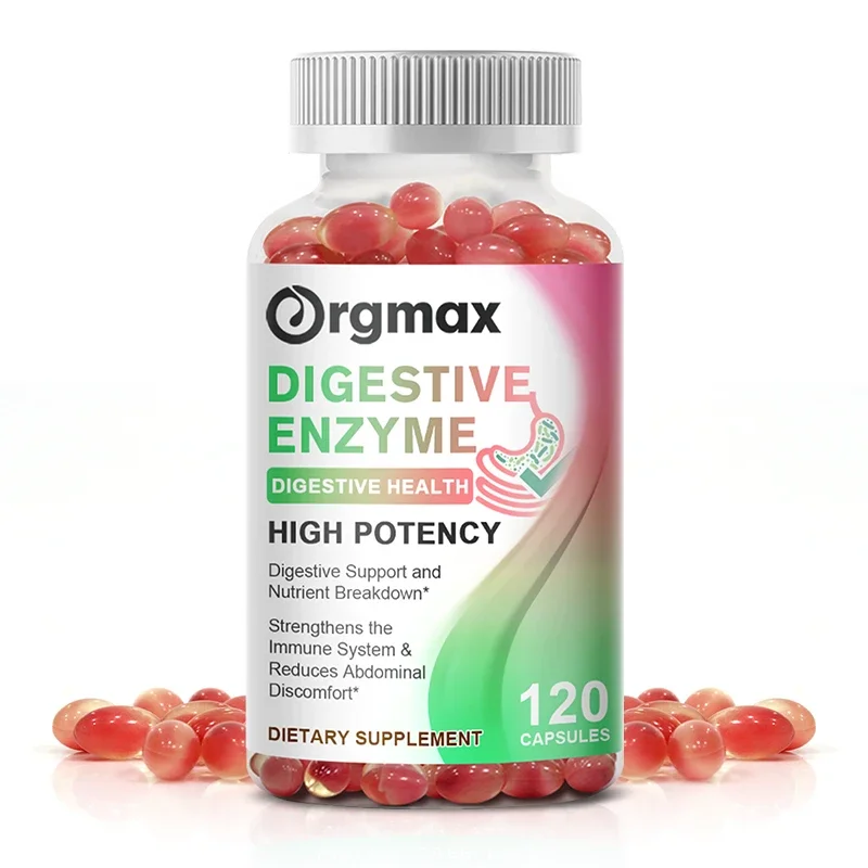 Lipase, & 14 Other Enzymes-Orgmax Digestive Enzymes Capsules Probiotics with Amylase, Bromelain, Protease