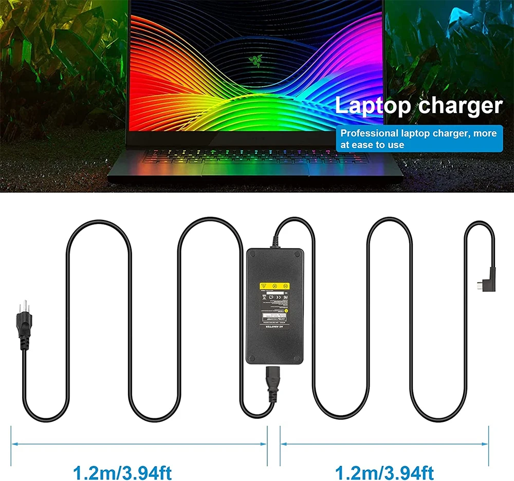 Adaptador de Alimentação Razer 230w para Carregador Razer Blade 14 15 Pro17 230w - Imagem 2