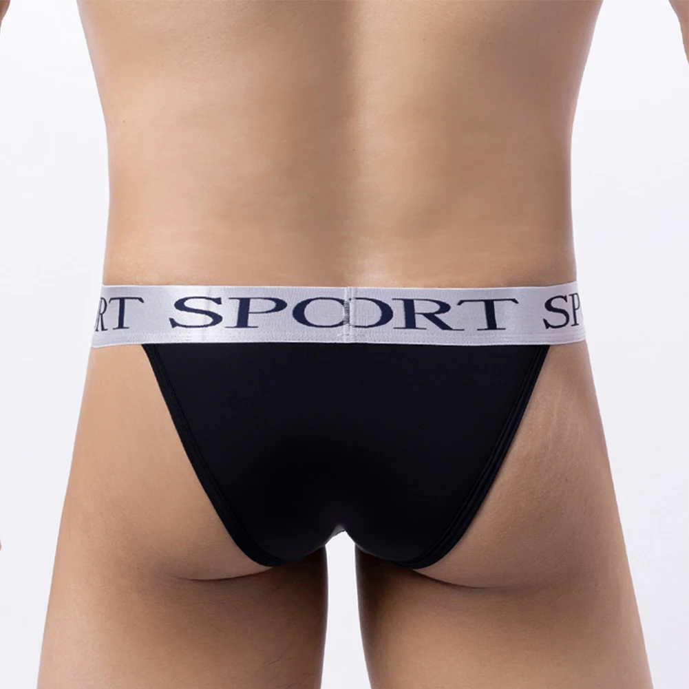 

Mens Ice Silk Bikini Briefs Trunks Underwear Crotch Bulge Pouch Underpants Elastic Waistband Panties Sheer Soft Shorts Briefs