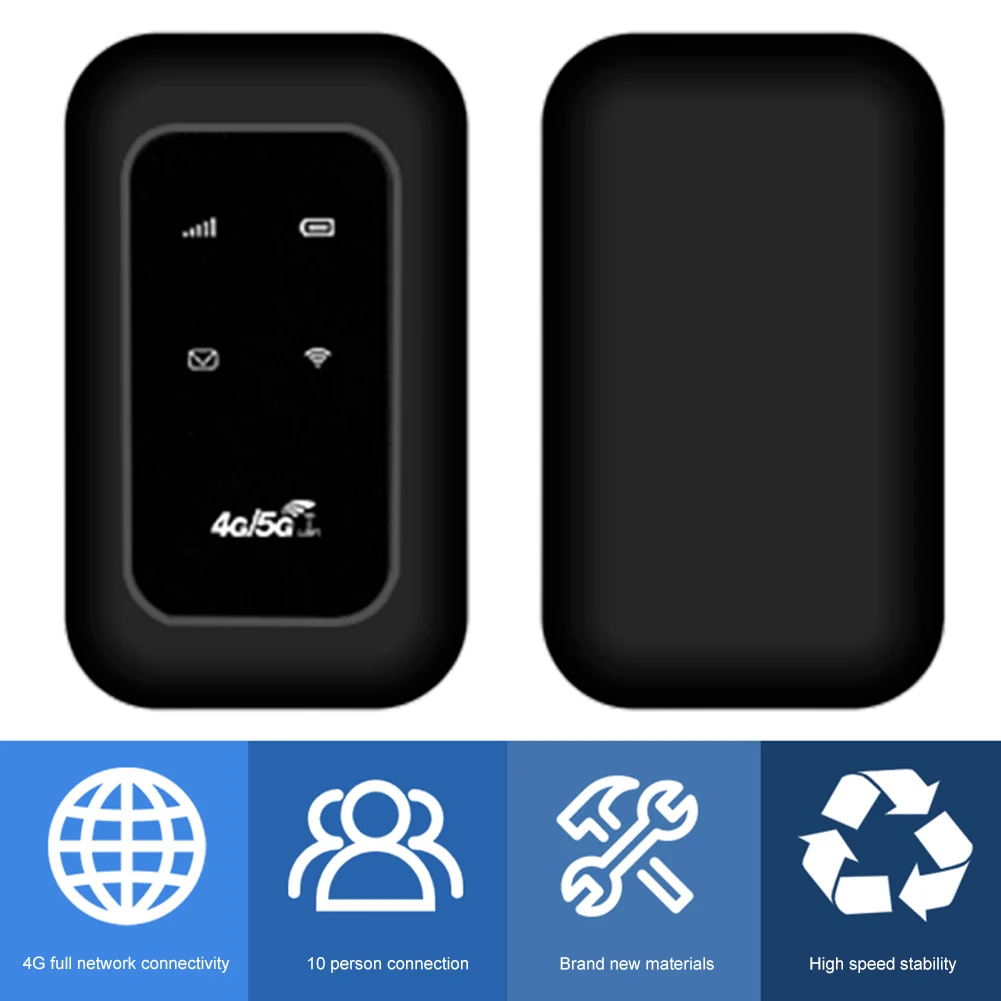 Compact 4G LTE Portable WiFi Hotspot with SIM Card Slot for Travel and Remote Areas