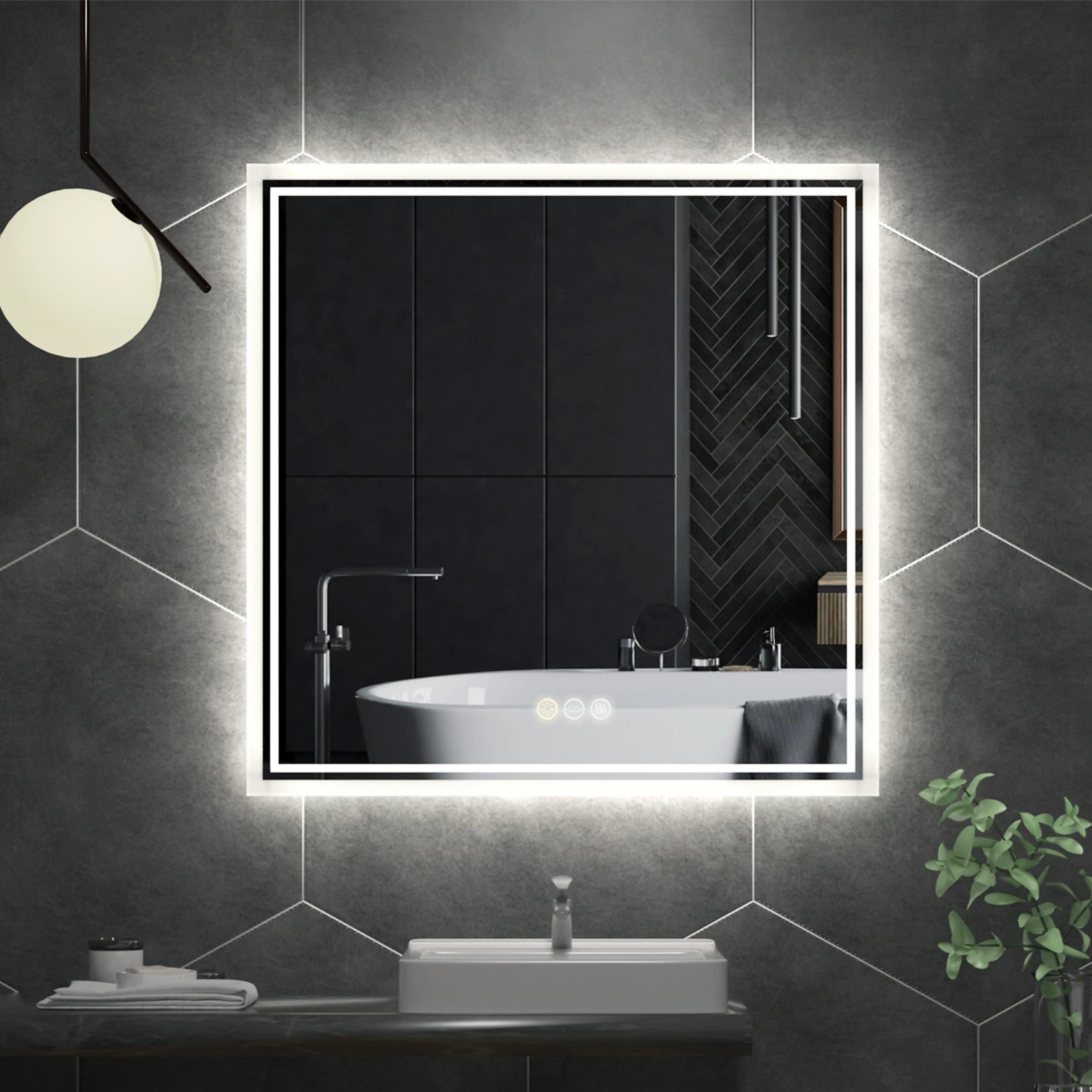 32 X 32 Inch LED Lighted Bathroom Mirror for Bathroom Wall Mounted Lighted  Vanity Mirror Dimmable White Anti-Fog Vanity AliExpress