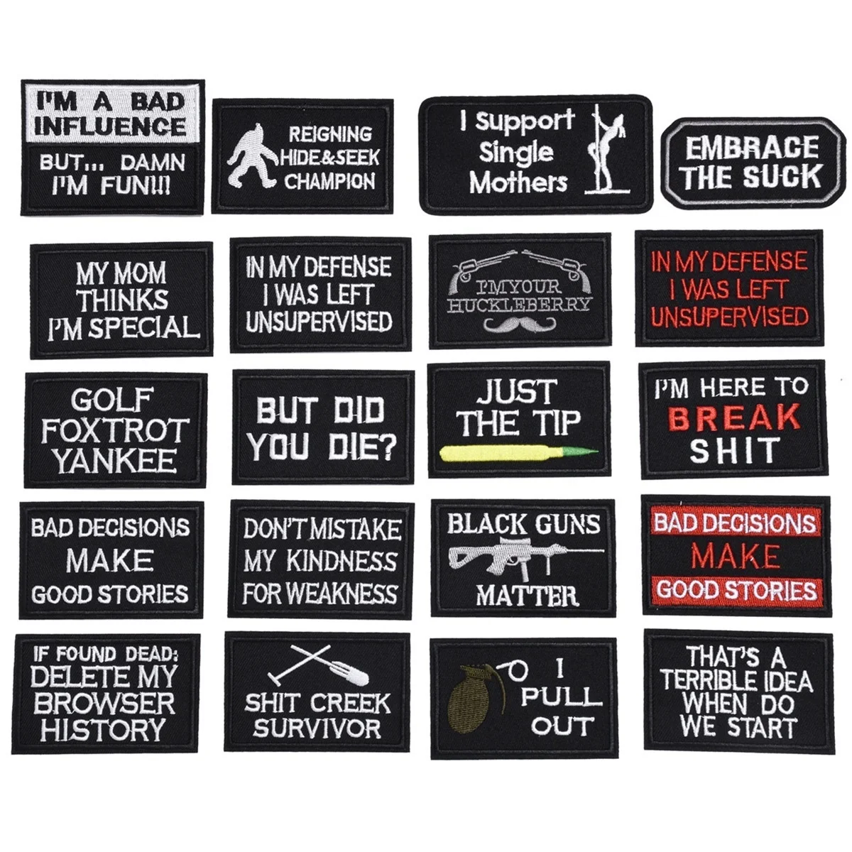 5Pcs/lot Tactical Morale Slogans Army Military Badge Labels Ironing