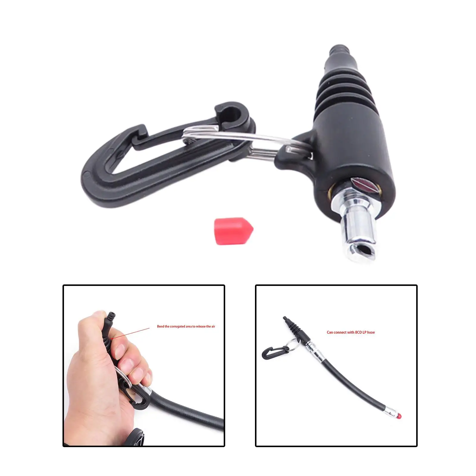 

Lightweight Scuba Diving Air Nozzle for Standard BCD Inflator Hose Diver Underwater Snorkeling Photographic Cleaning Tools