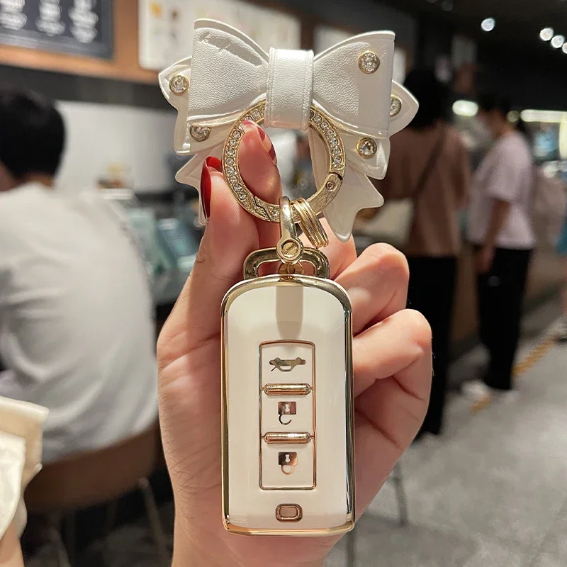 Чехол для автомобильного ключа TPU с бантом для Mitsubishi Outlander 2015 2017 Xpander Triton ASX LANCER Pajero Sport 3 2020G Eclipse Cross L200