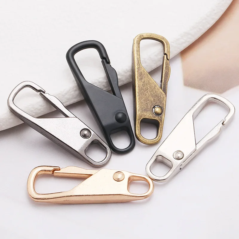 1Pcs Vintage Detachable Metal Zipper Slider Puller Handbags Cloth Repair Accessories DIY Apparel Sewing Tent Pendant Cord Zipper