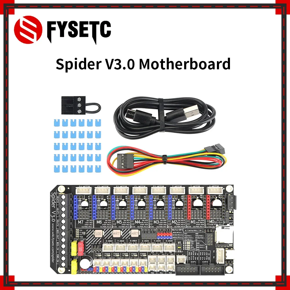 FYSETC Spider V3.0 Motherboard 32Bit Controller Board TMC2208 TMC2209 3D printer Part Replace For Voron 2.4 3D Printer Part