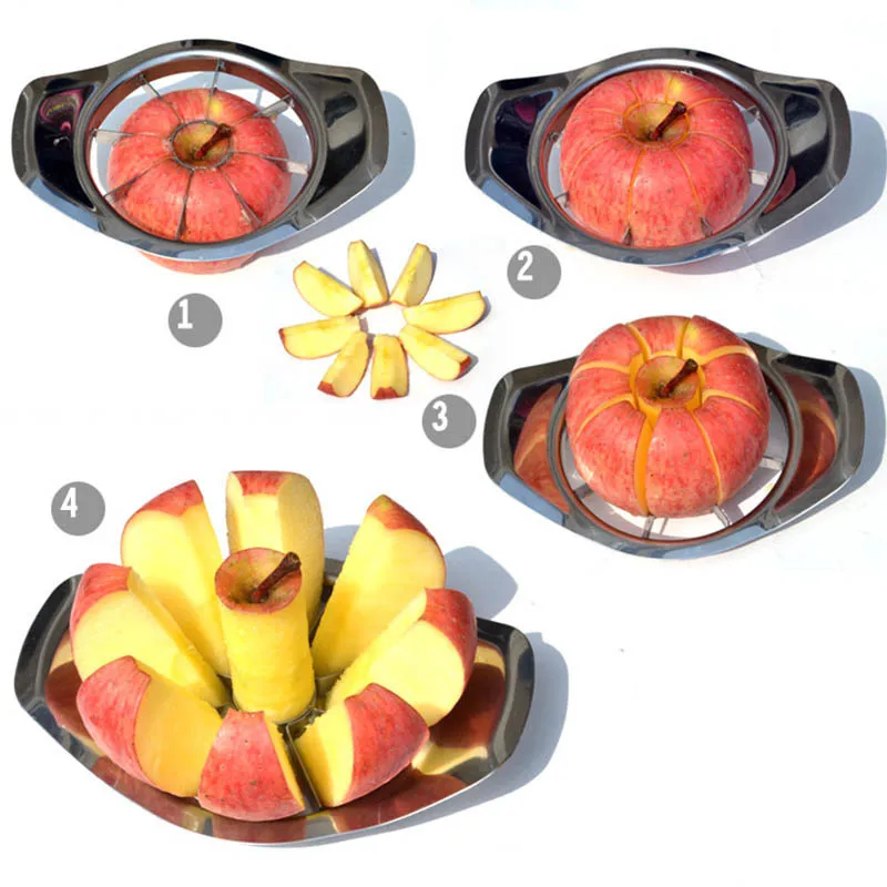 8 Blade Stainless Steel Apple Corer Slicer Fruit Splitter Pear Divider Cutter Ultra-Sharp Cutting Knife Vegetable Kitchen Tools