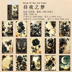 Gothic Poetic Handbook Decorative Collage Stickers - 20 Pcs Premium Paper for Scrapbooking & Crafts (B Daydream)