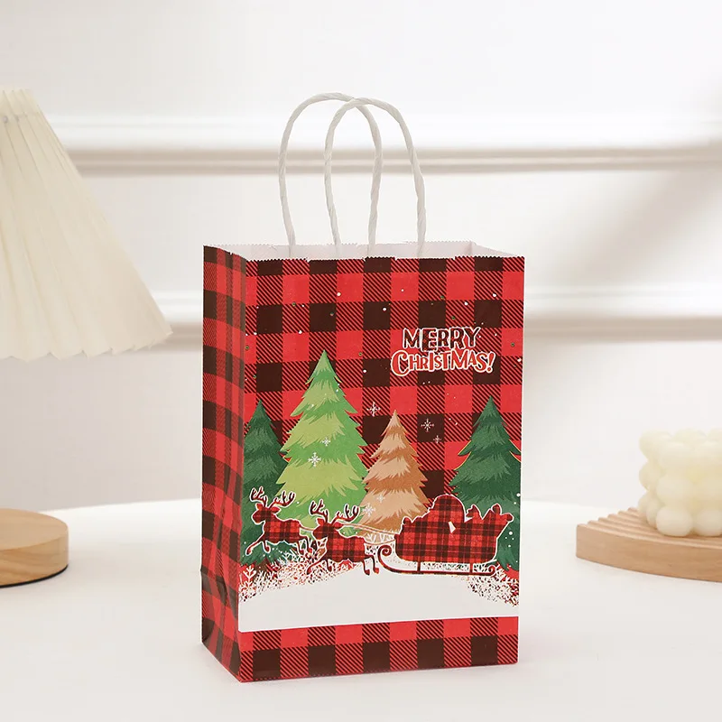 Merry Christmas paper christmas gift bags Santa Claus Candy Cookie Packing Bags Navidad Decoration Noel Christmas Party Supplies 4/8/12pcs