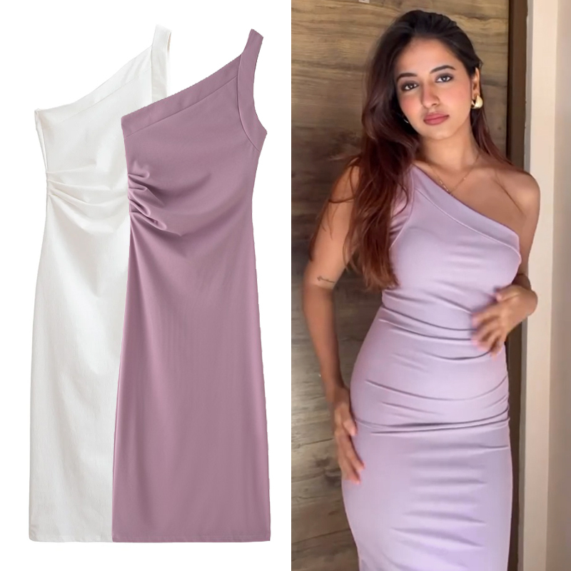 TRAF Elegant Party Midi Dresses 2025 Women's Spring Summer Sleeveless Long Dresses Vintage Evening Purple Y2k Dresses Vestidos