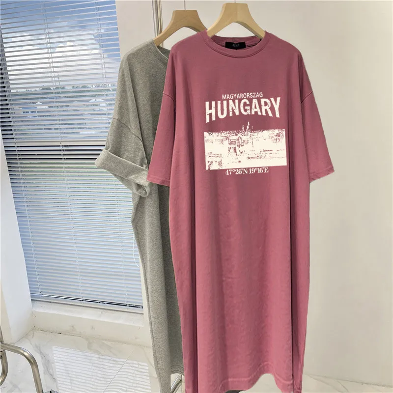 Dress Women Summer Plus Size Loose Casual Versatile Short Sleeved Round Neck DressPregnant Women's Dress
