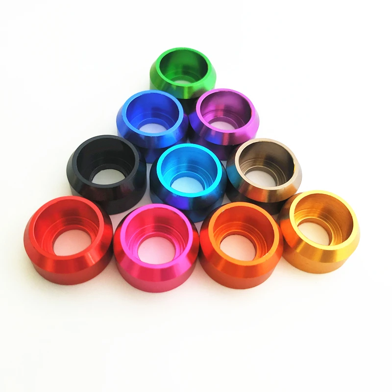 CNC machined Crown cup head aluminum washer M3 M4 M5 M6 M8 10/5pcs for RC parts