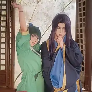 Anime Maomao Cosplay Perücke 50 cm Lange Dunkelgrüne Mao Mao Perücken Hitzebeständige Synthetische Haar Maomao Cosplay Perücken – Detail 8