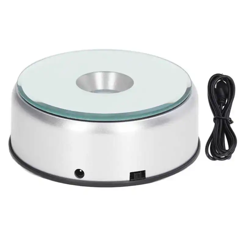Rotating Light Display Base 360 Degree Rotating Display Stand USB Charging for Resin Objects Cups Crystals