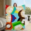 P-park Warm Soft Plush Nap Cartoon Blankets Sofa for Living Room Office Bedroom Home Travel Kid Birthday S-south Gifts Flannel 2