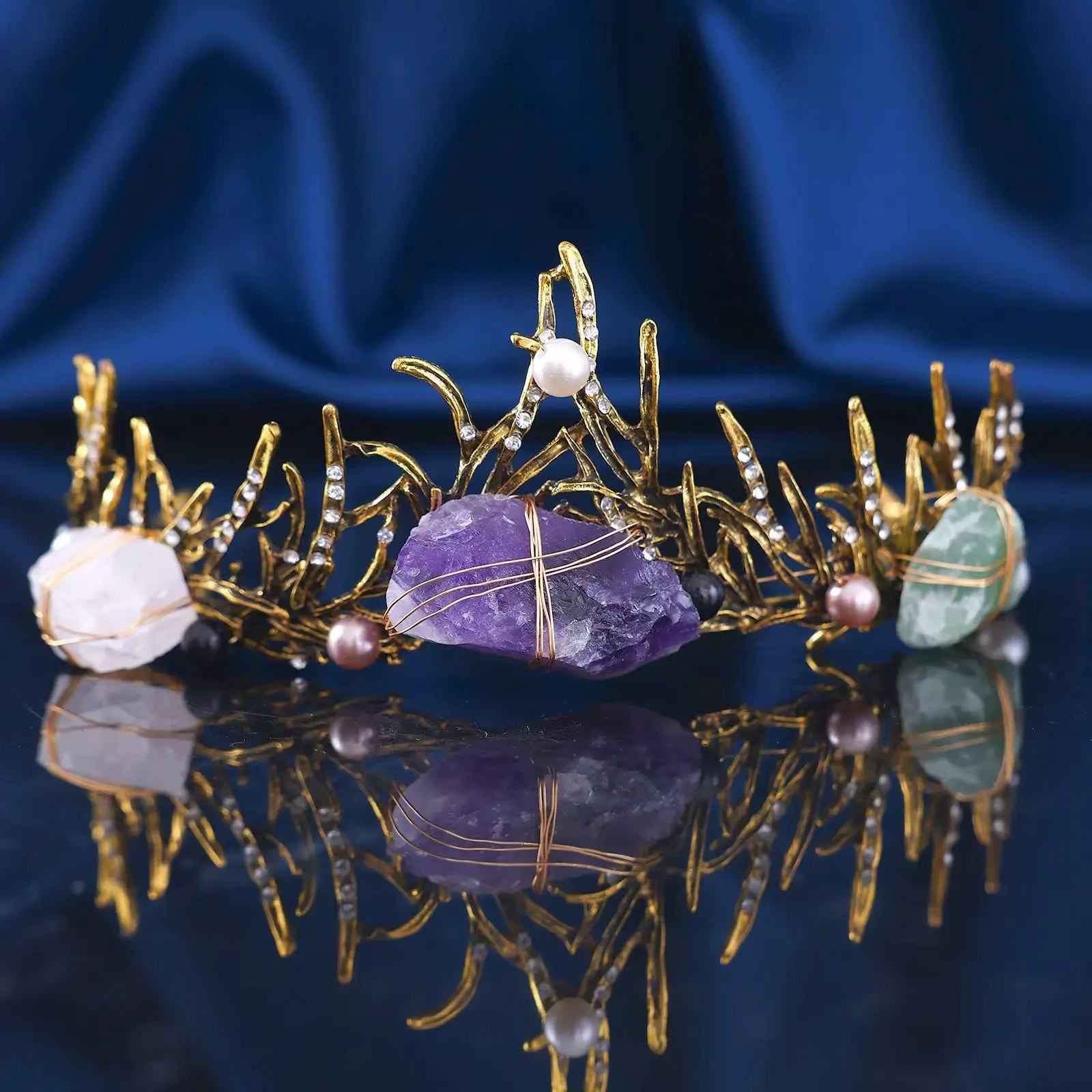 Handmade Mermaid Pearl Crown Princess Tiaras for Women And Girls Elegant Birthday Party Accessory jewelry accessories hair accessory hair headdress bridal headwear hair band crown