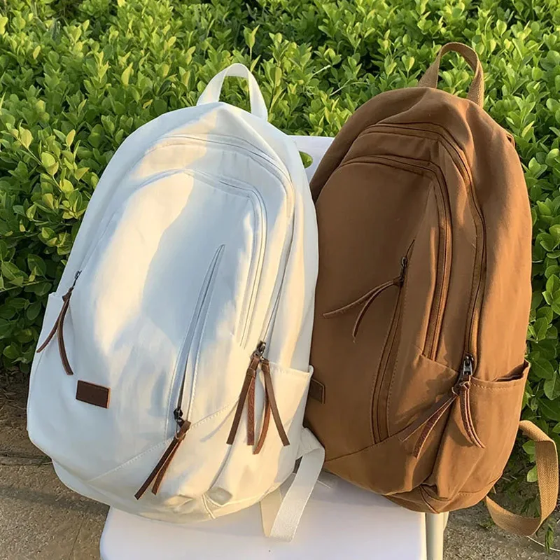 New High Capacity Canvas Backpack Korean Version College Style Men's And Women's Shopping Travel Minimalist Student Backpack