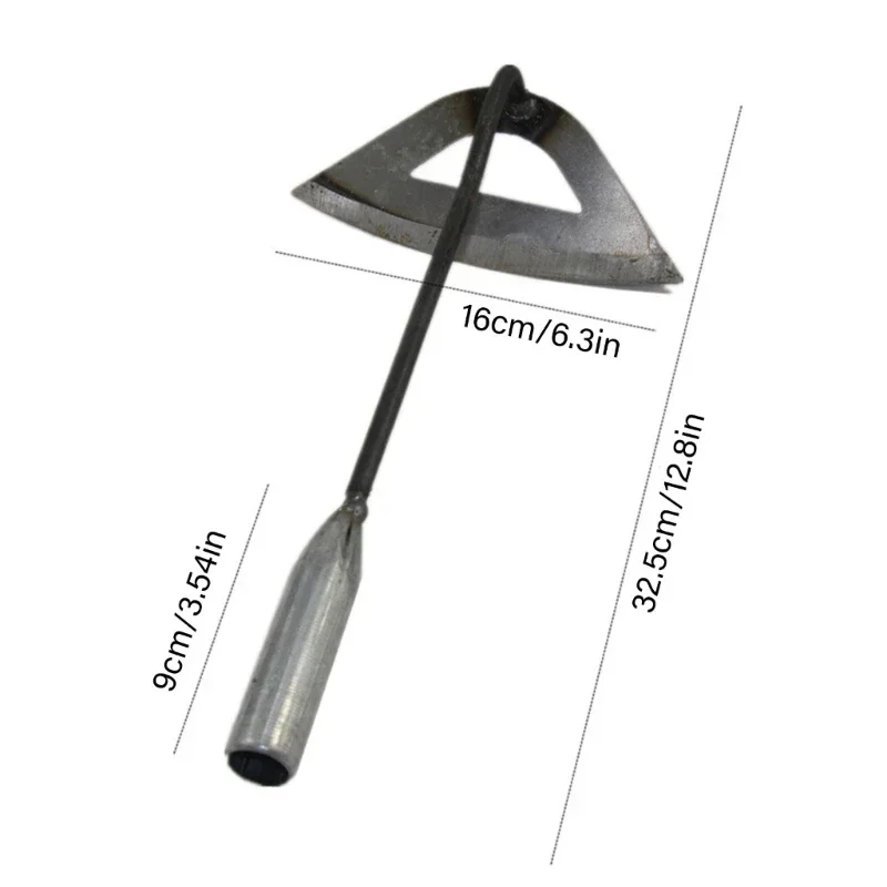 Hollow Hoe Hand Shovel All Steel 325mm Heavy Duty for Backyard Farm Vegetable Loosening Planting Weeding Puller 3