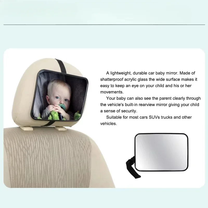 Car Rearview Mirror Car Baby Mirrors for Safety Interior Mirror Universal Car Seat Headrest Monitor Child Baby Safety Driving