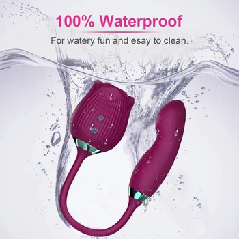 Rose Sucking Vibrator For Women Dildo Finger Wiggling Vibrating Sucker Oral Licking Clitoris Stimulation Adult Sex Toy Female 6