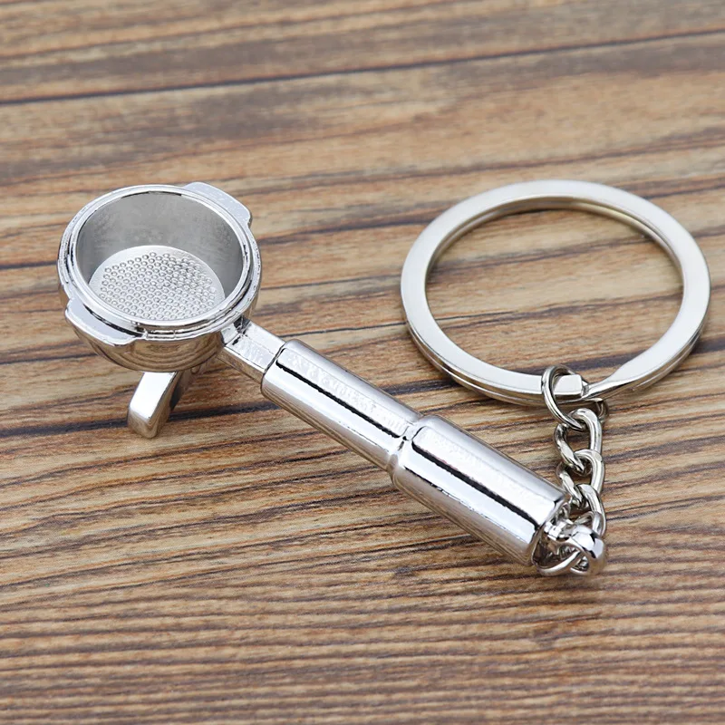 Porte-clés En Métal Sur Le Thème Du Café - Modèle Tamper, Cafetière, Grain De Café - Alliage De Zinc, Tailles Variées (env. 2-6 Cm)