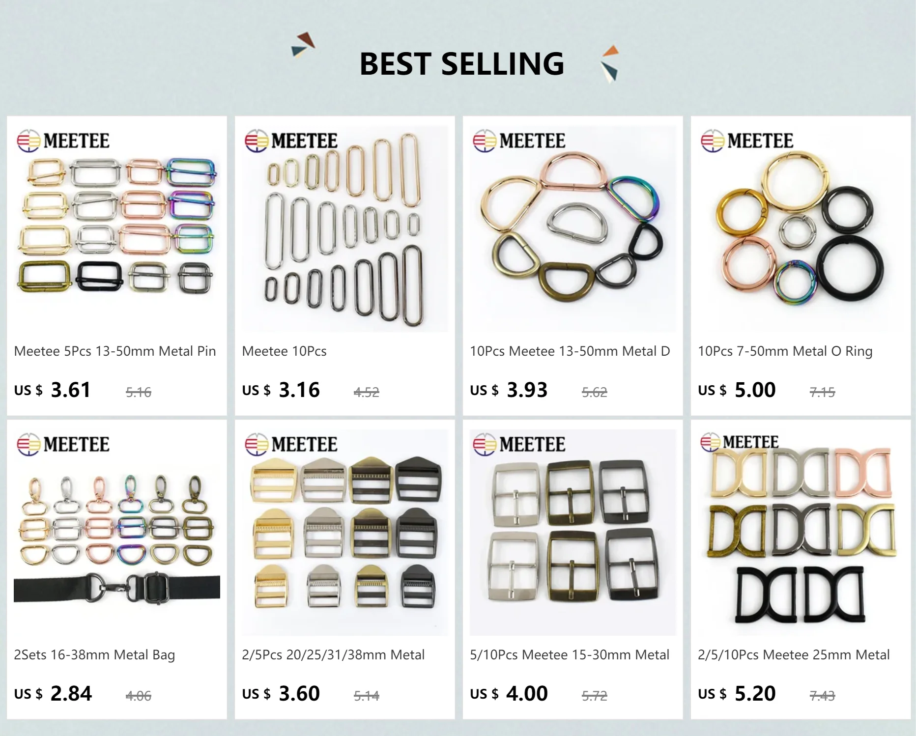 Description Picture 2 of item5Pcs 16-38mm Metal Pin Buckles For Sewing Belt Handbag Strap Adjust Clasp Bags Webbing Hook DIY Leather Crafts Accessories