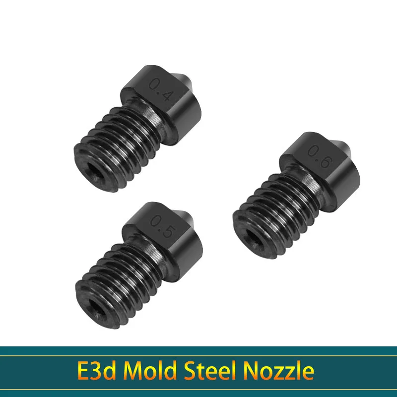 M6x1 Thread E3D Nozzle Super Hardened Steel Corrosion-Resistant High Temperature Die Steel Nozzle 1.75mm 3D Printer Parts
