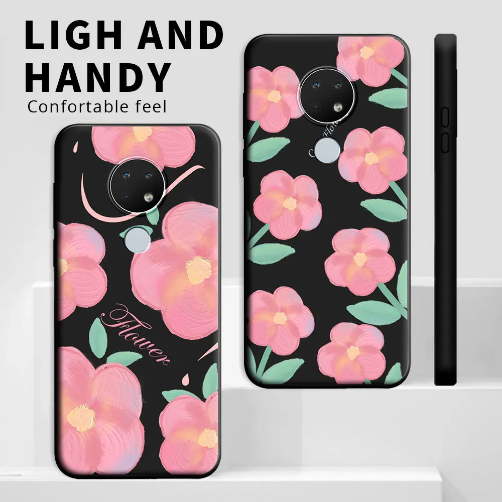 Cute Flower Shockproof Silicone Soft Phone Case - Cartoon Design Back Cover
