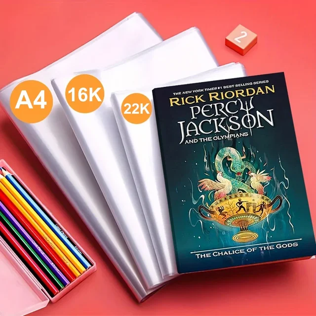 10 шт. A4/16K/A5, прозрачная пластиковая обложка для книг, самоклеящаяся застежка, водонепроницаемая и износостойкая защитная обложка для книг из ПВХ 3