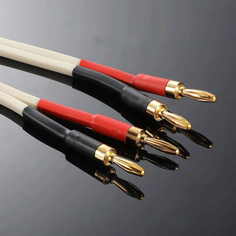 4N 무산소 구리 전력 증폭기 스피커 케이블 5.1 서라운드 사운드 연결 케이블 범용 바나나 헤드 Y 플러그인 케이블