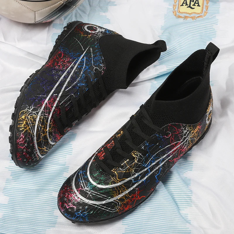 Mens Boys Professional Football Boots TF/FG Soccer Shoes High Ankle Kids Cleats Training Sport Sneakers Outdoor football shoes