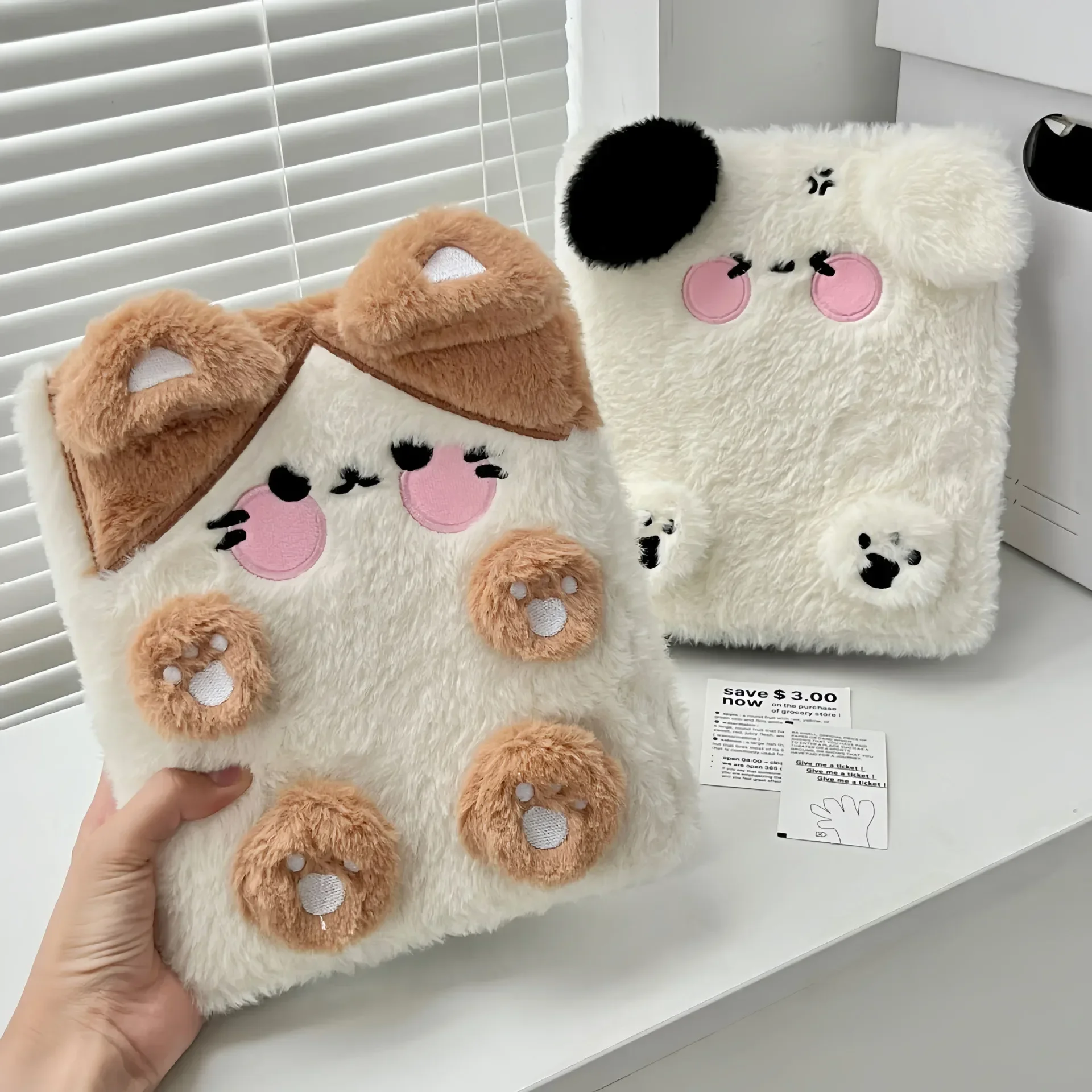 A6 Binder Photocard Holder Cute Plush Dog Cat Photo Album Kpop Idol Photocards Collect Book Student School Notebook Stationery