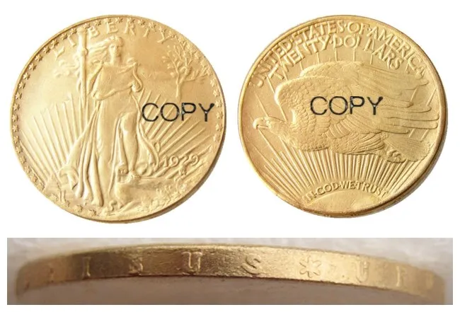 США 1929 20 долларов Сен-гауденс-двойной Орел, с девизом, позолоченная копировальная монета