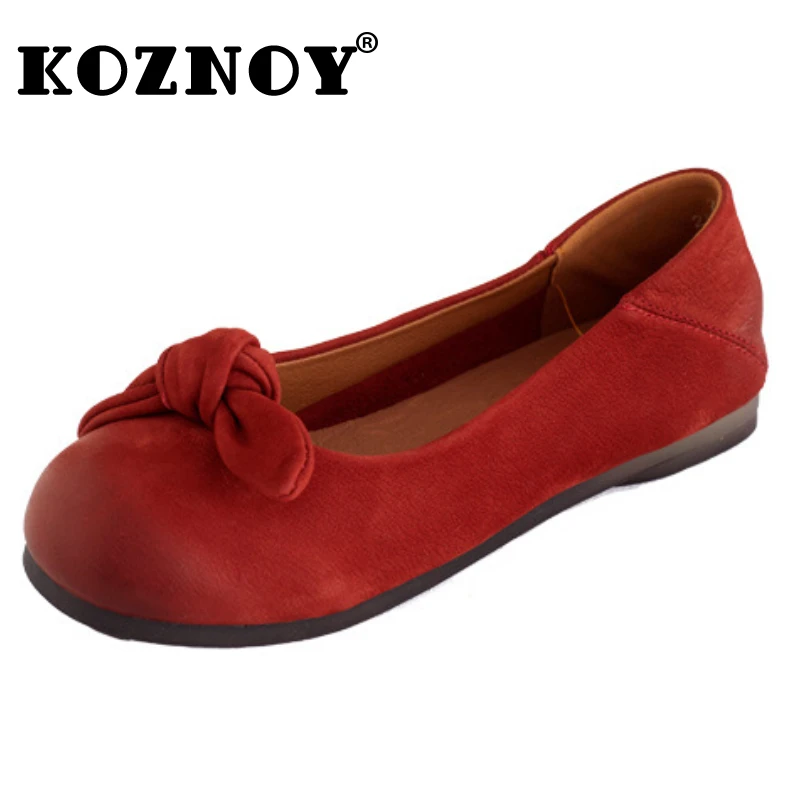

Koznoy 1.5cm 2023 Flats Loafer Soft Good Cushioning Flexible Cow Suede Genuine Leather Summer Soft Soled Comfortable Women Shoes