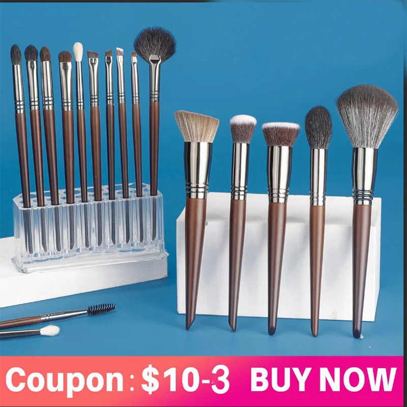 Ovw Makeup Brushes Set Natural Hair Foundation Powder Eyeshadow Contour