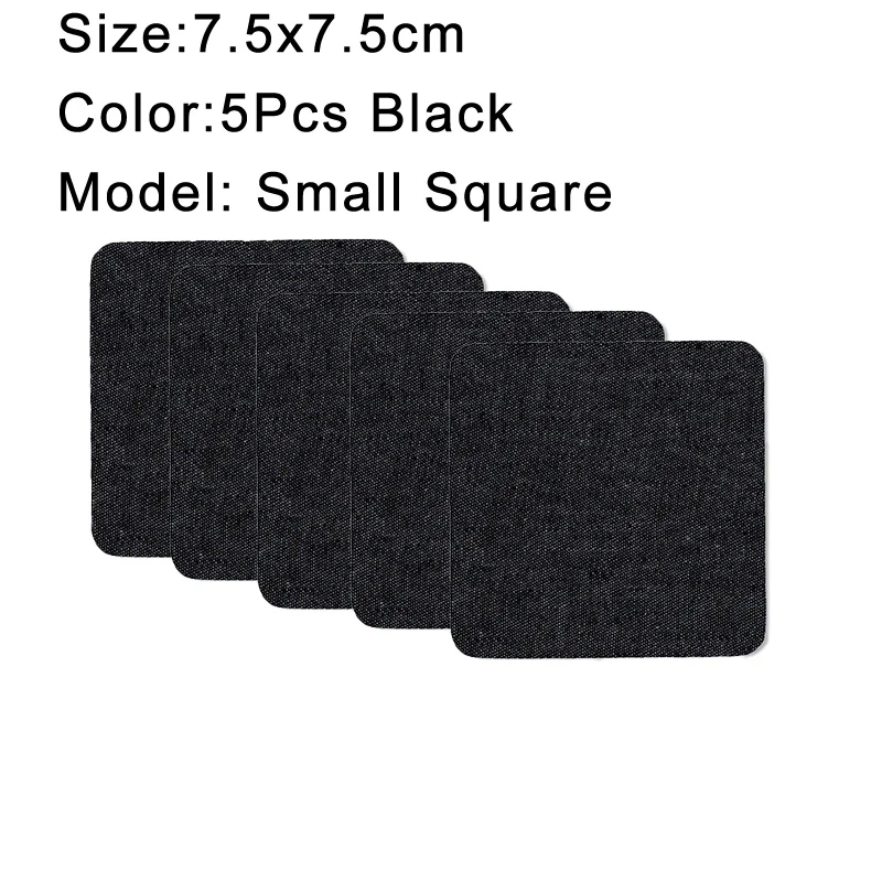 Denim Iron-On Patch Set: Self-Adhesive Blue Cotton Repair Patches