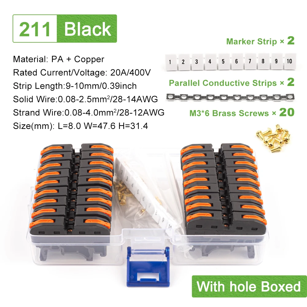 Universal Din Rail Terminal Block Kit with Number Strip Set