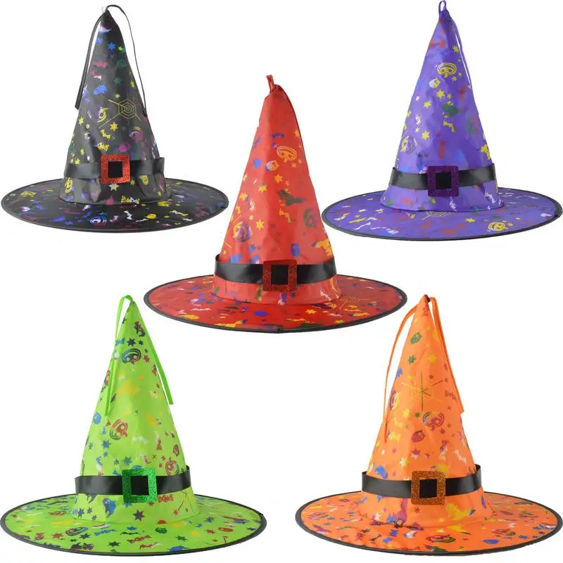 Halloween Witch Hat 5pcs 8 Lighting Modes Halloween Witch Hat Lights