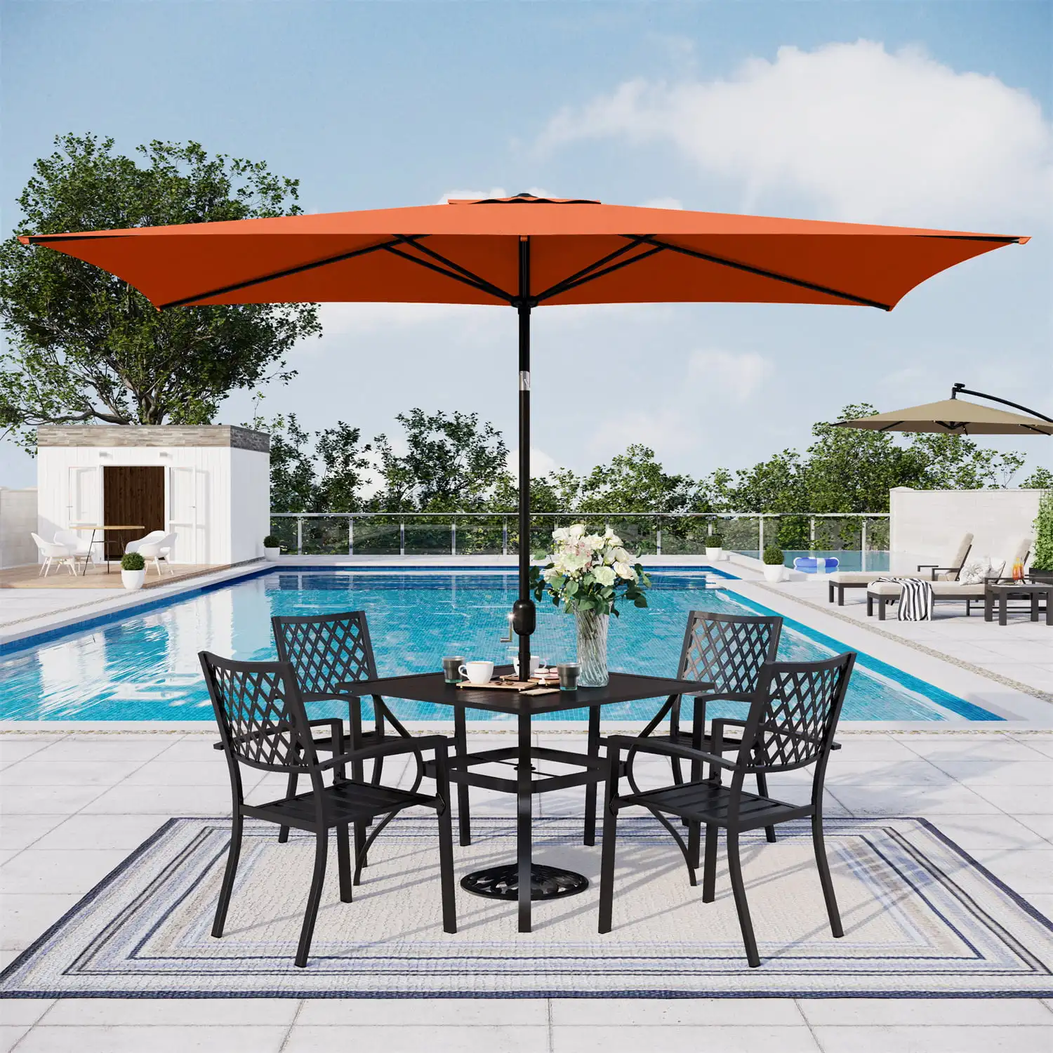 Outdoor rectangular umbrella deals