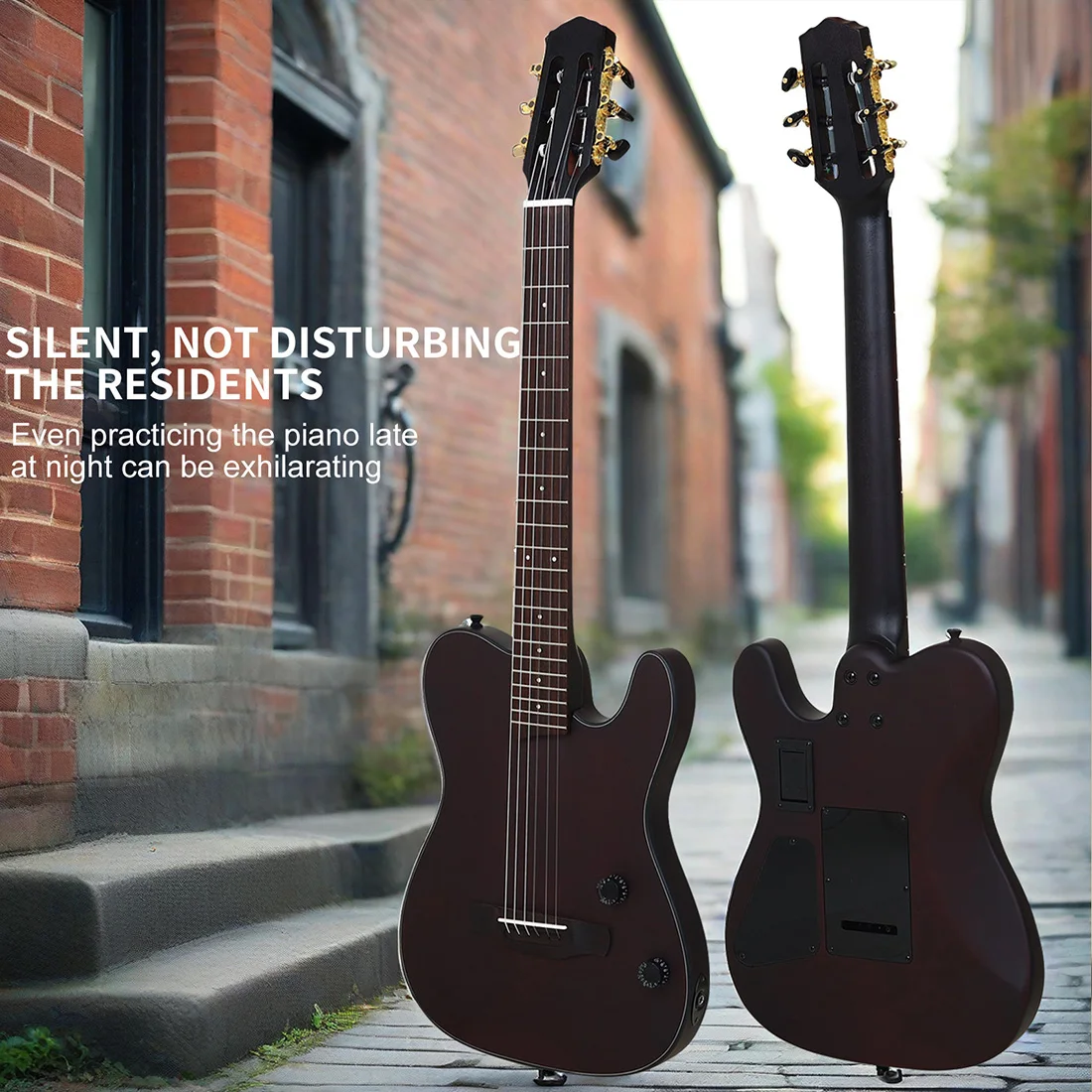 IRIN R2 Silent klassische Gitarre, 6 Saiten, 22 Bünde, Gitarre, Griffbrett aus Rosenholz, klassische Gitarre, Anfänger mit Schraubenschlüssellinienbeutel – Detail 4