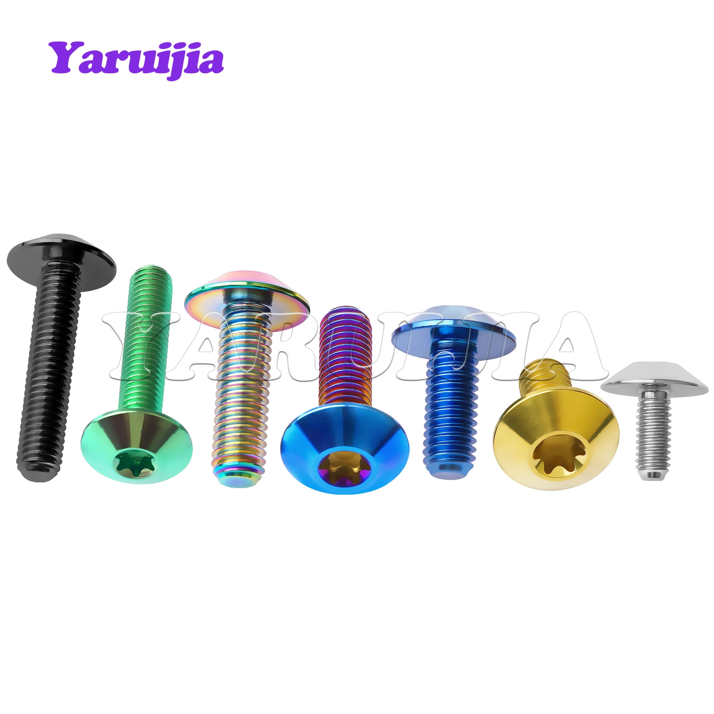 Titanium Ti Bolts Torx Head Screws for Bicycle Motorcycle Part 6pcs titanium bolts