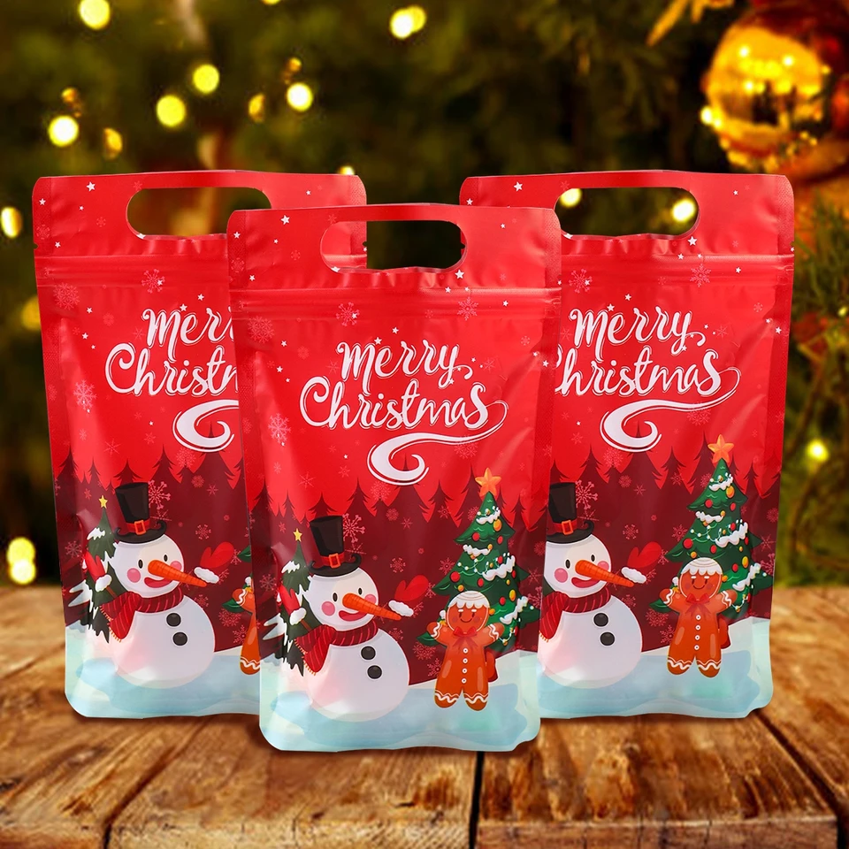 Christmas Penguin Santa Zipper Stand Bag Navidad Natal Noel Candy