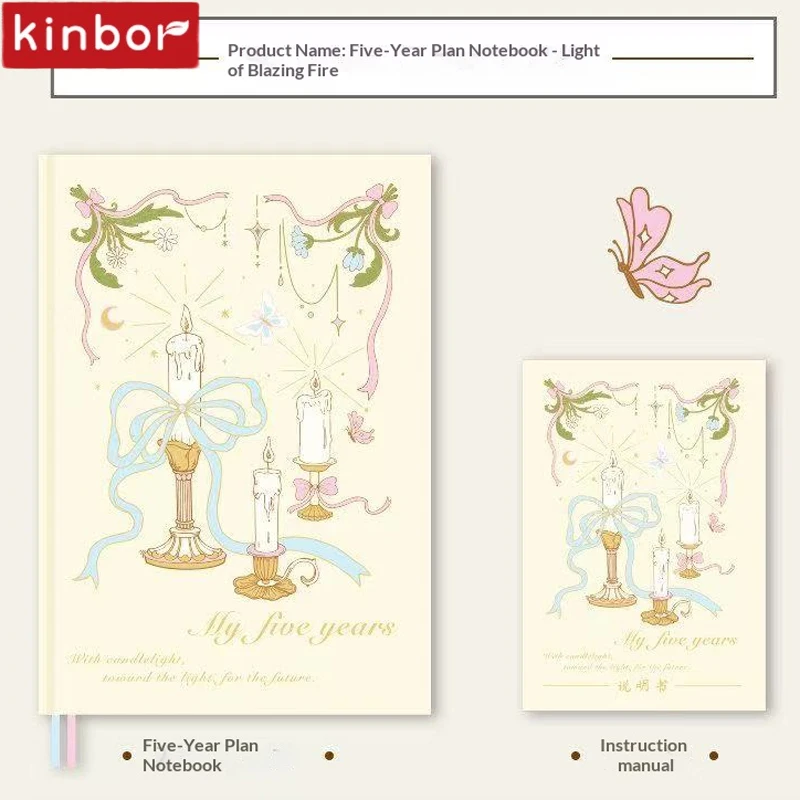 Kinbor Elegant A5 Fabric Hardcover Planner with Gold Stamping
