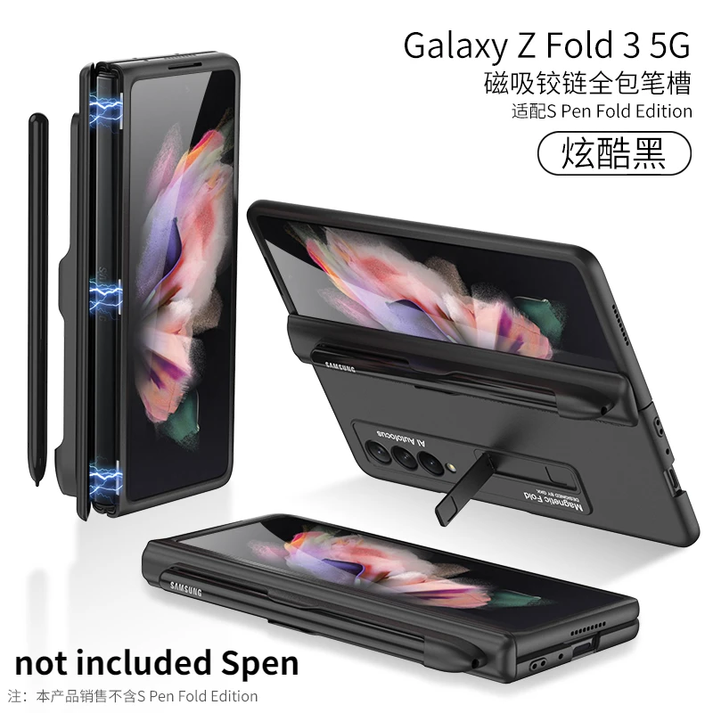 Từ Chân Đế Ốp Lưng Dành Cho Samsung Galaxy Samsung Galaxy Z Gấp 3 Ốp Lưng S Khe Cắm Bút Z Gấp 3 Ốp Lưng Đựng Bút Z Gấp 3 Spen Ốp Lưng samsung silicone Cases For Samsung